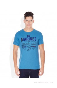 John Players Blue Round Neck T Shirt